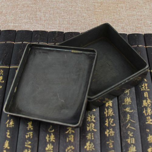 【祖传】新品古玩铜器古董杂项收藏商务风水摆件房子图墨盒